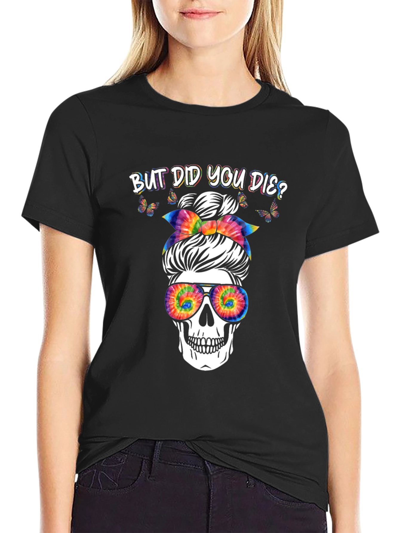 Black But Did You Die? Skull Graphic Tee view 2