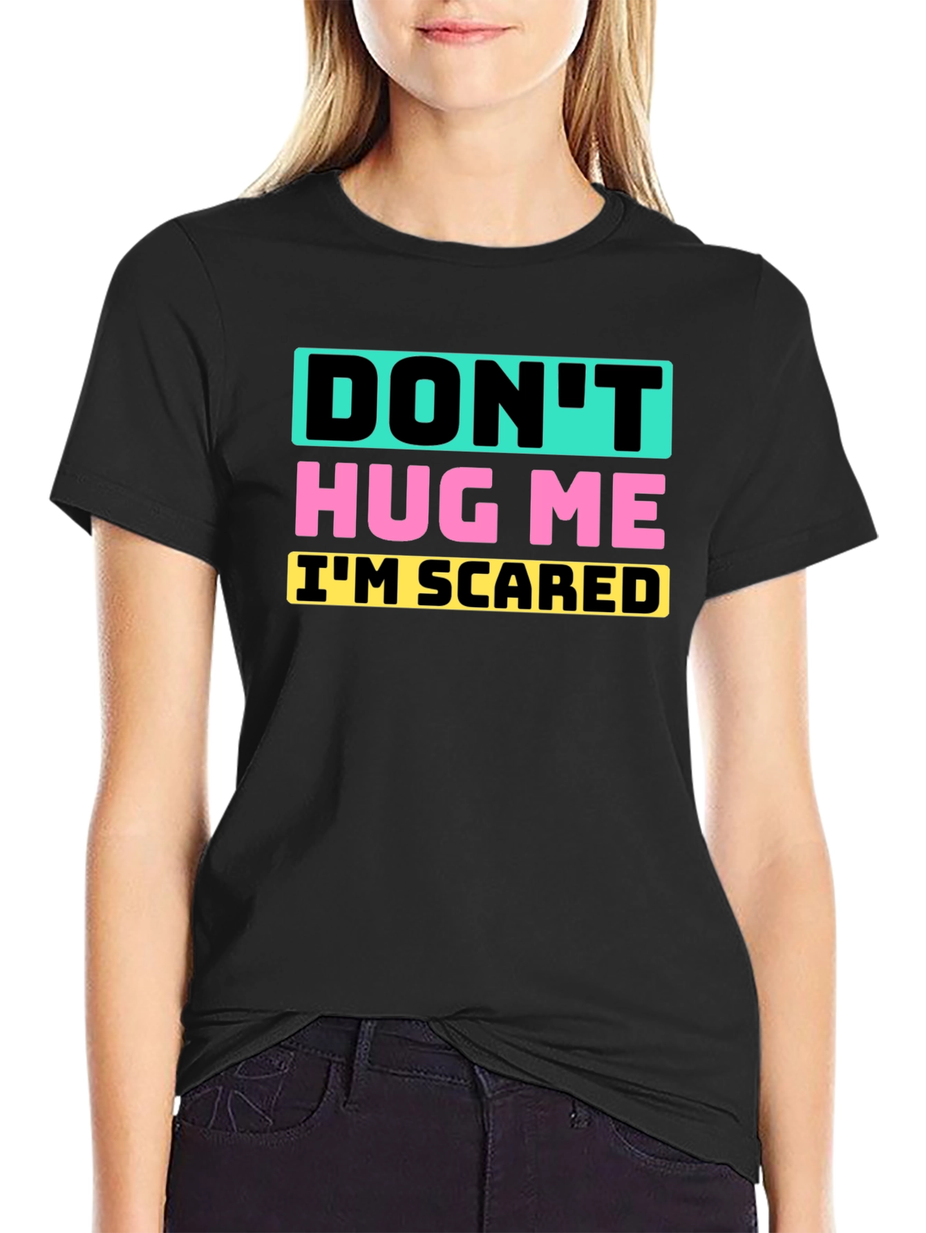 Black Don't Hug Me I'm Scared Graphic Tee view 2