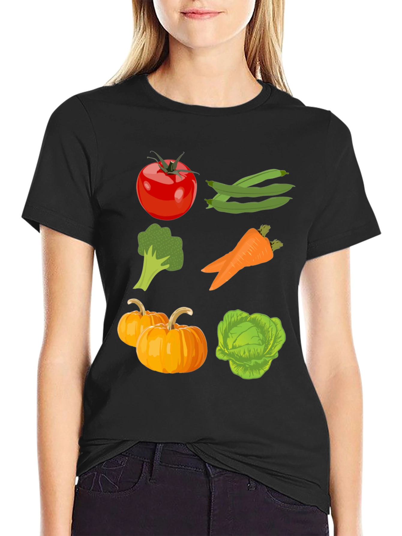 Black Veggie T-Shirt - Eat Your Vegetables view 2