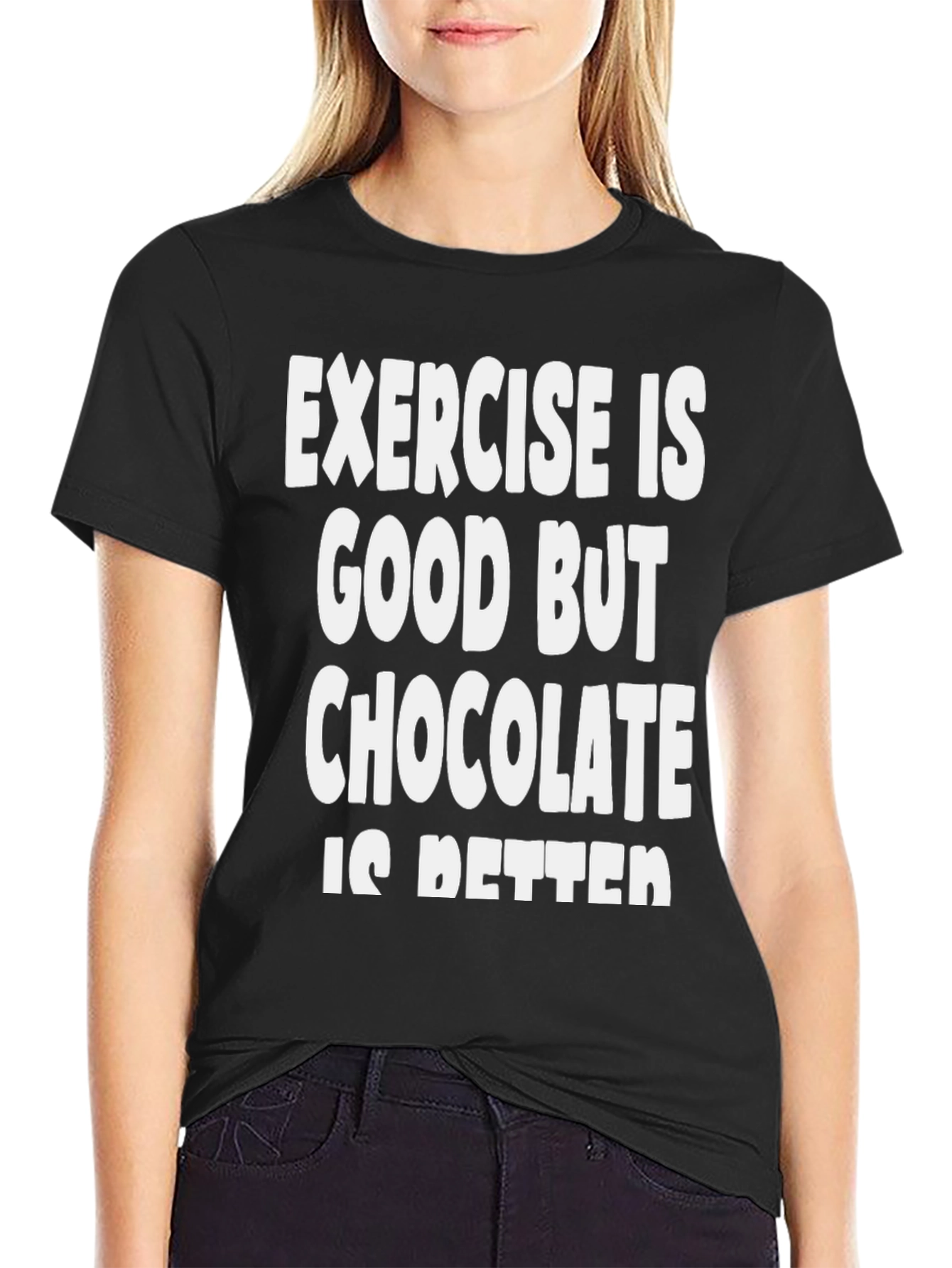 Black Funny Chocolate Is Better T-Shirt view 2