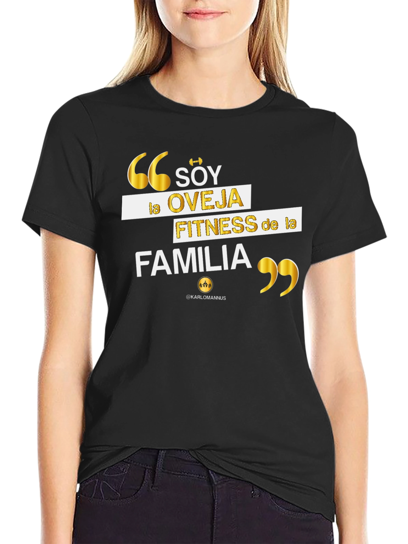 Black Fitness Family T-Shirt - Black Gym Motivation view 2