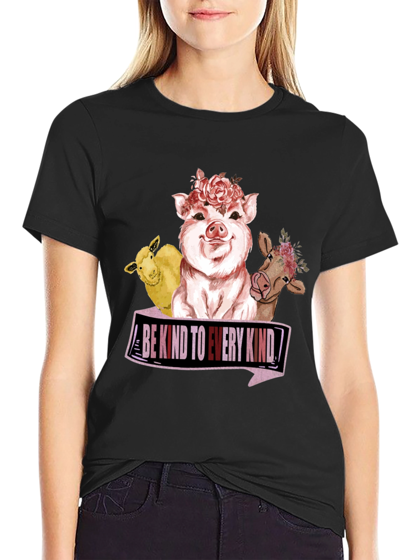 Black Be Kind To Every Kind Graphic Tee view 2