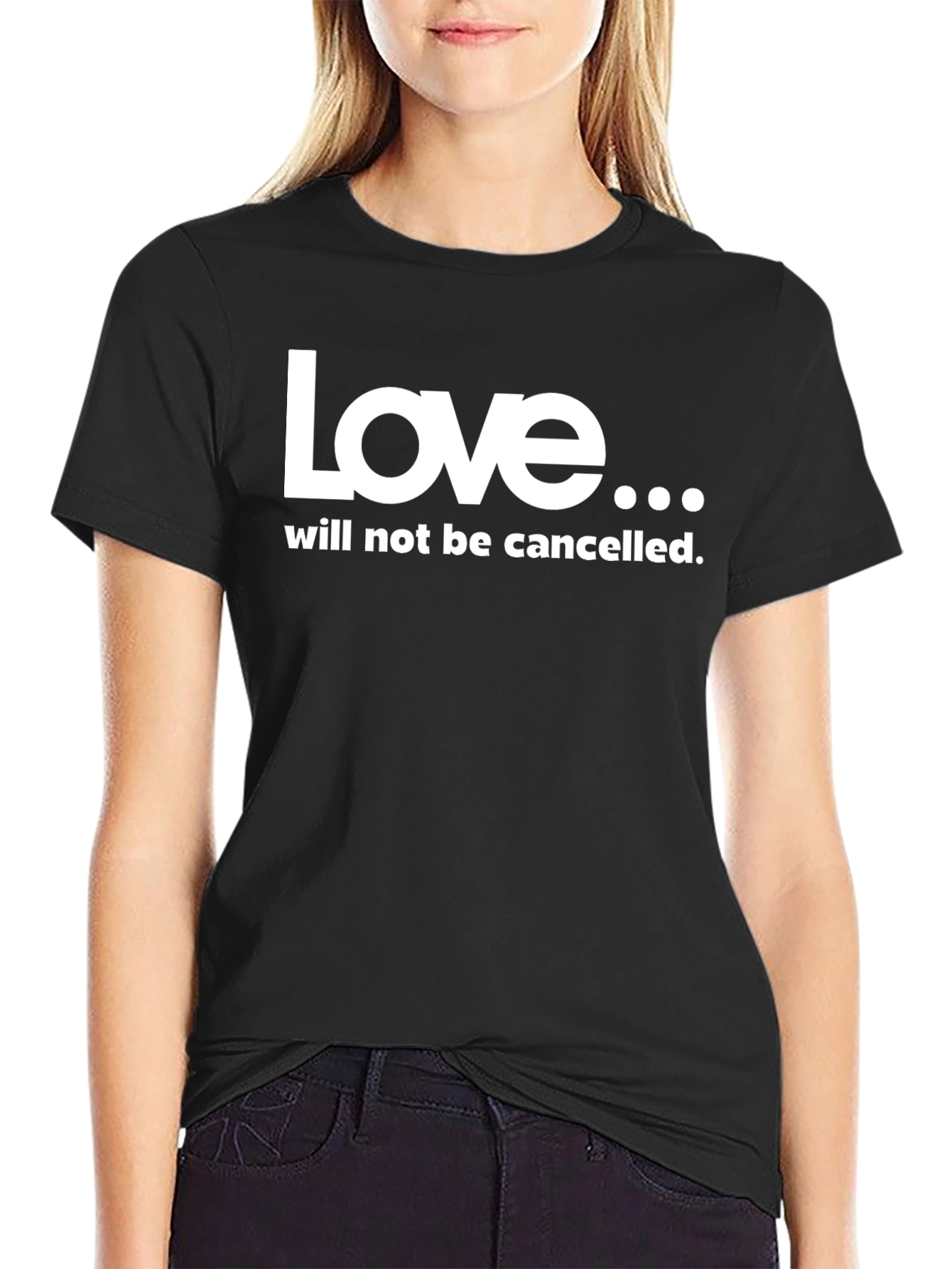 Black Love Will Not Be Cancelled T-Shirt - Black view 2