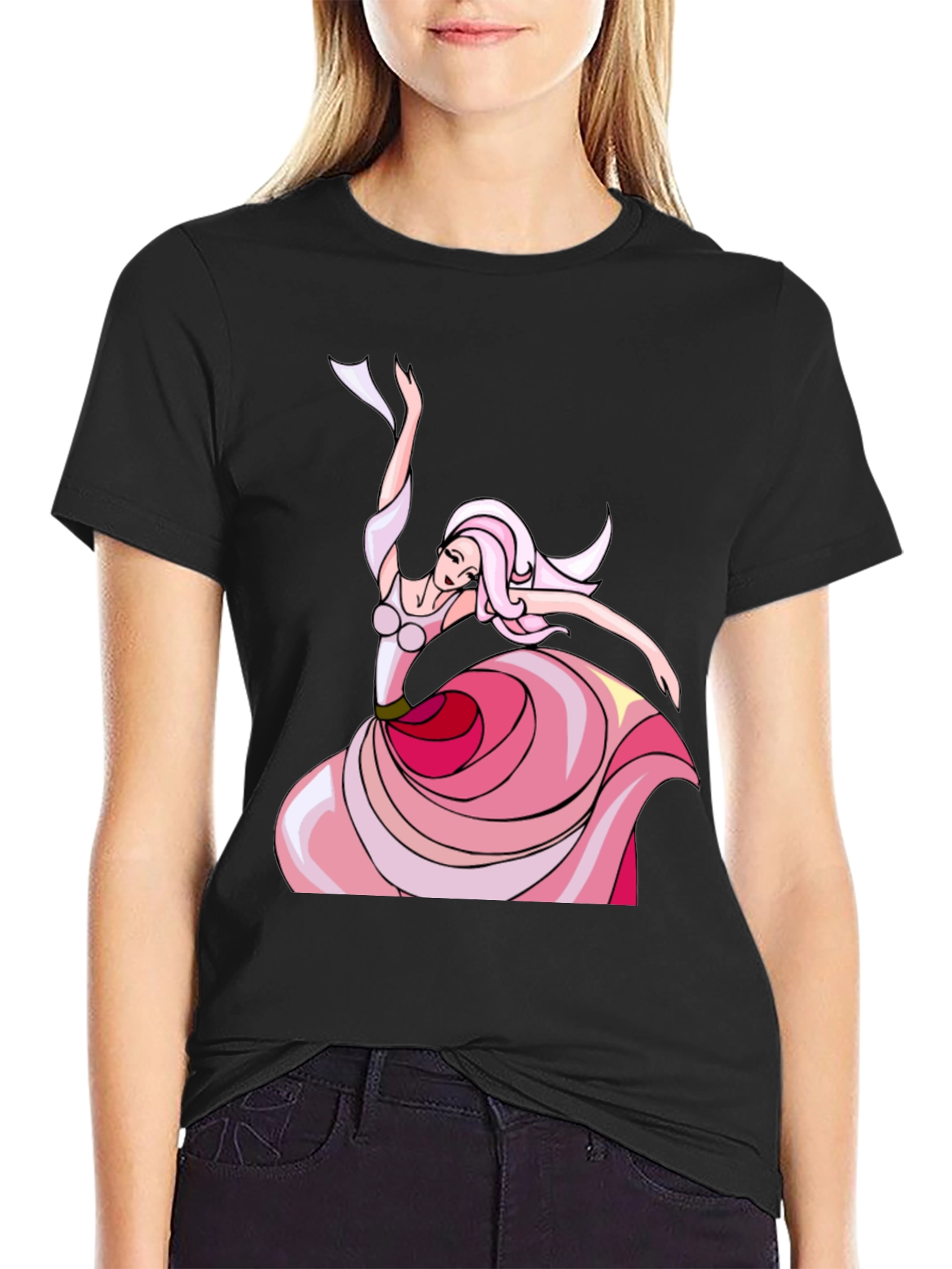 Black Dancing Lady T-Shirt - Black view 2
