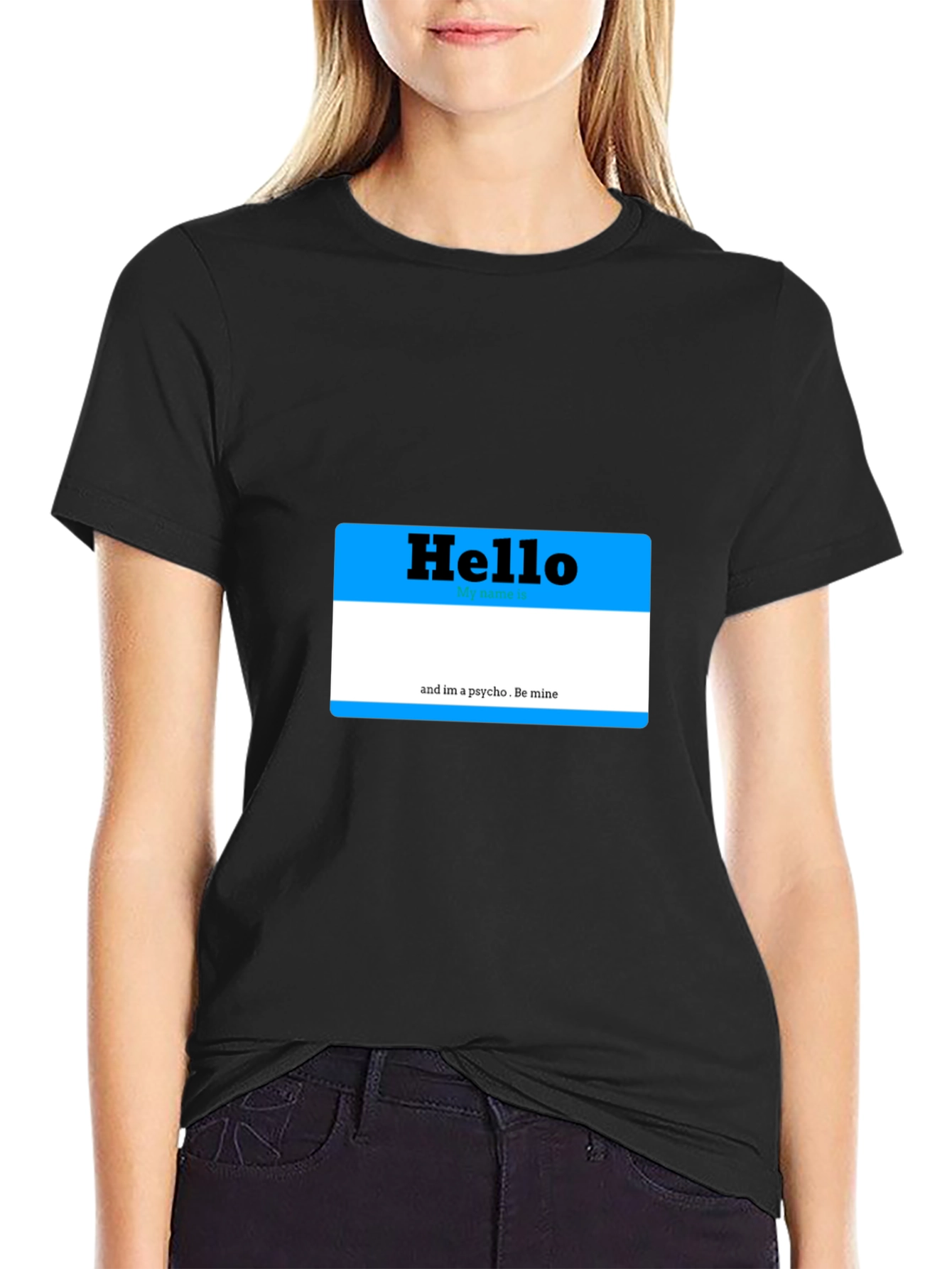 Black Hello My Name is Psycho T-Shirt view 2