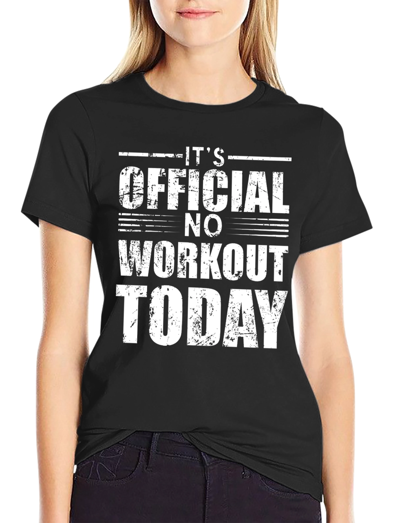 Black Funny No Workout Today Graphic T-Shirt view 2