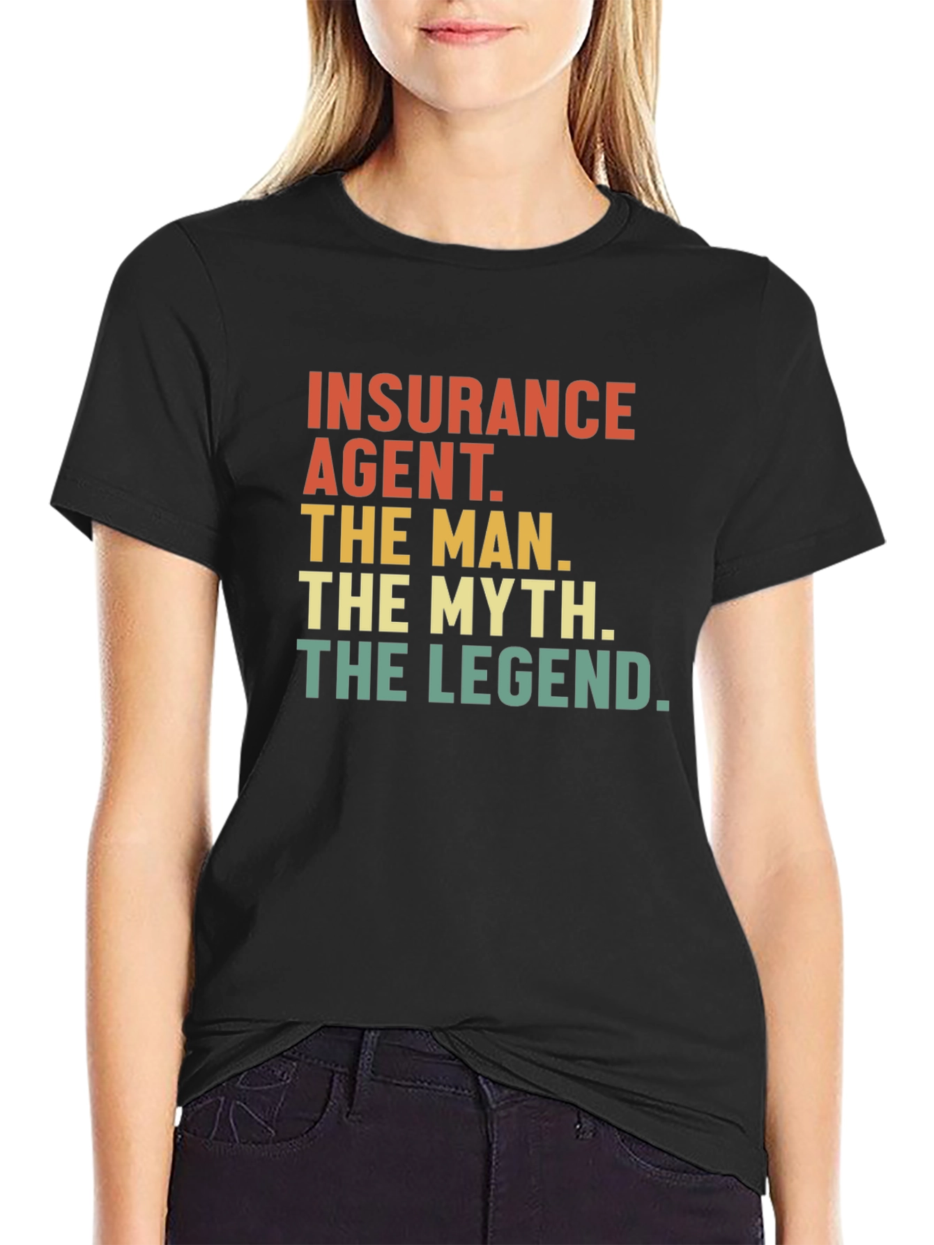 Black Insurance Agent - The Man, Myth, Legend Tee view 2