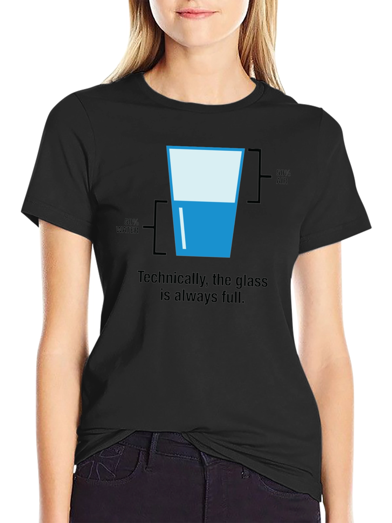 Black Technically Full Glass T-Shirt - Half Water Half Air view 2
