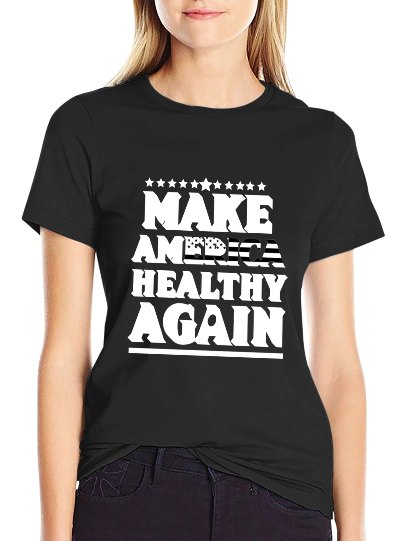 Black Make America Healthy Again Graphic Tee view 2