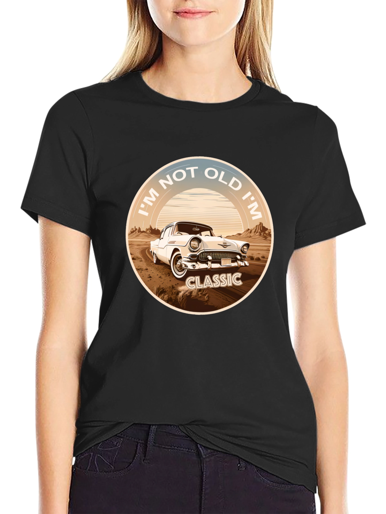 Black Classic Car Graphic T-Shirt - I'm Not Old, I'm Classic view 2