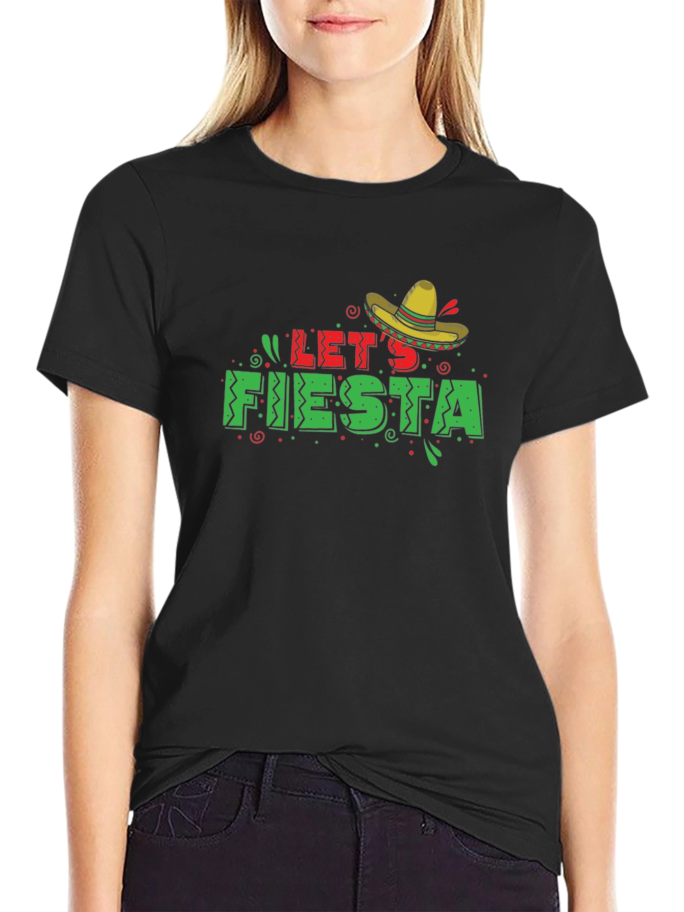 Black Let's Fiesta Graphic T-Shirt - Black view 2