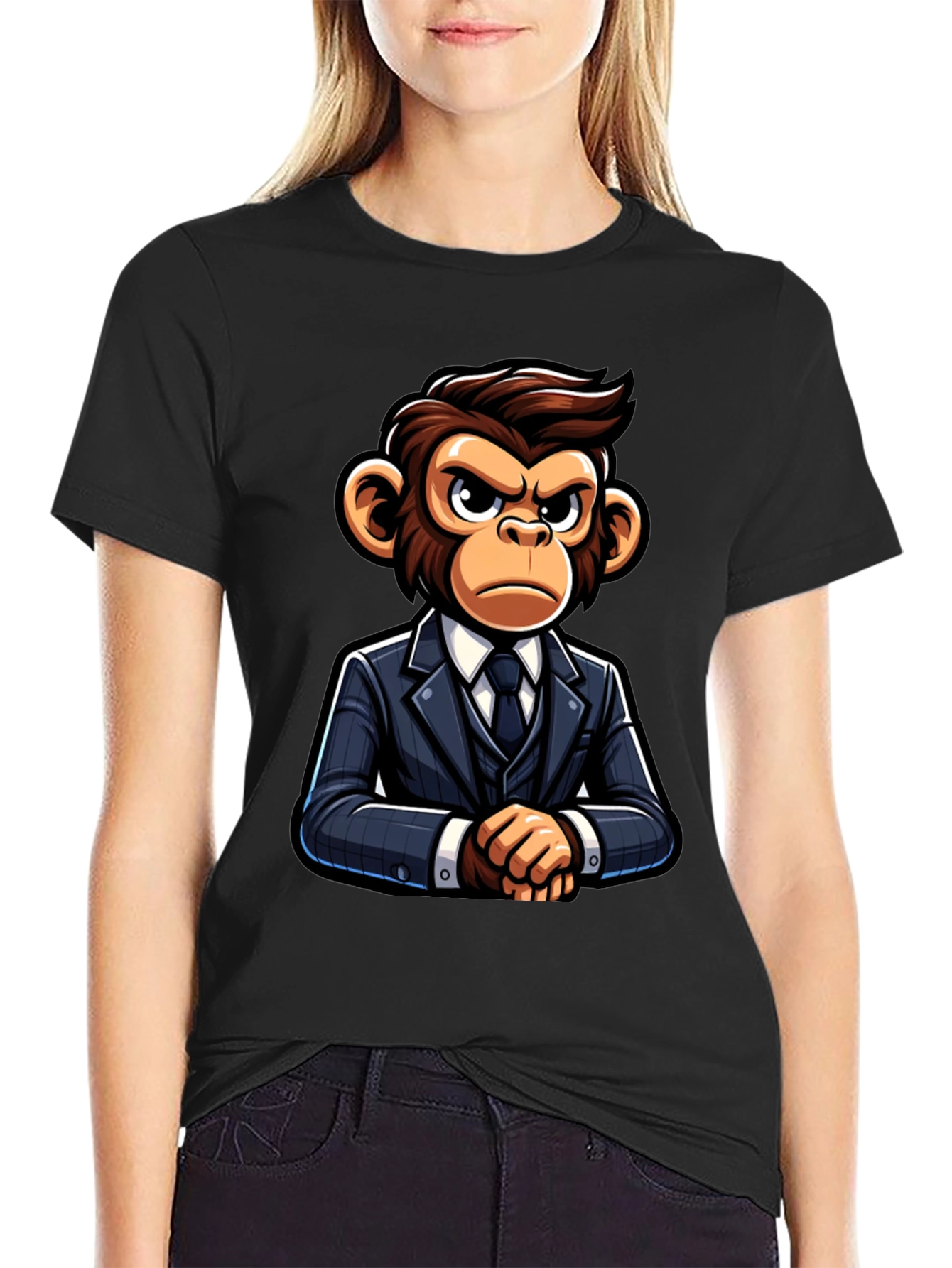 Black Monkey Business T-Shirt - Serious Ape Style view 2