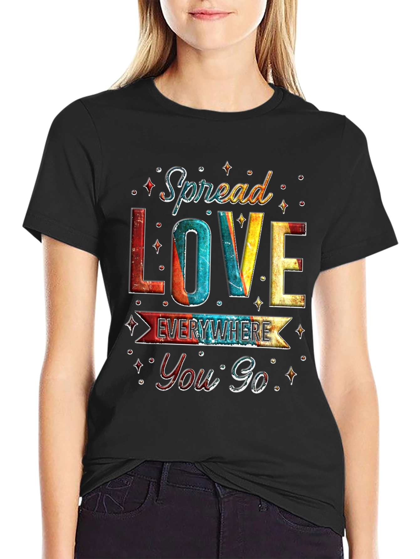 Black Spread Love Everywhere Graphic Tee view 2