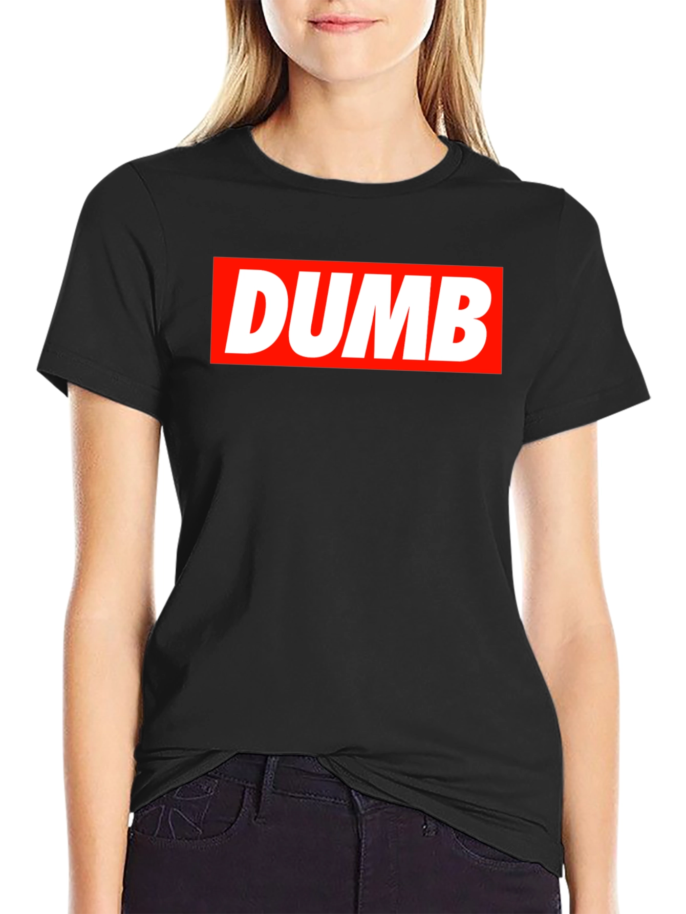 Black DUMB Graphic T-Shirt - Bold Statement Tee view 2