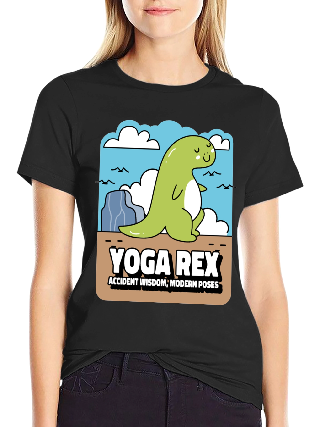 Black Yoga Rex Graphic T-Shirt view 2