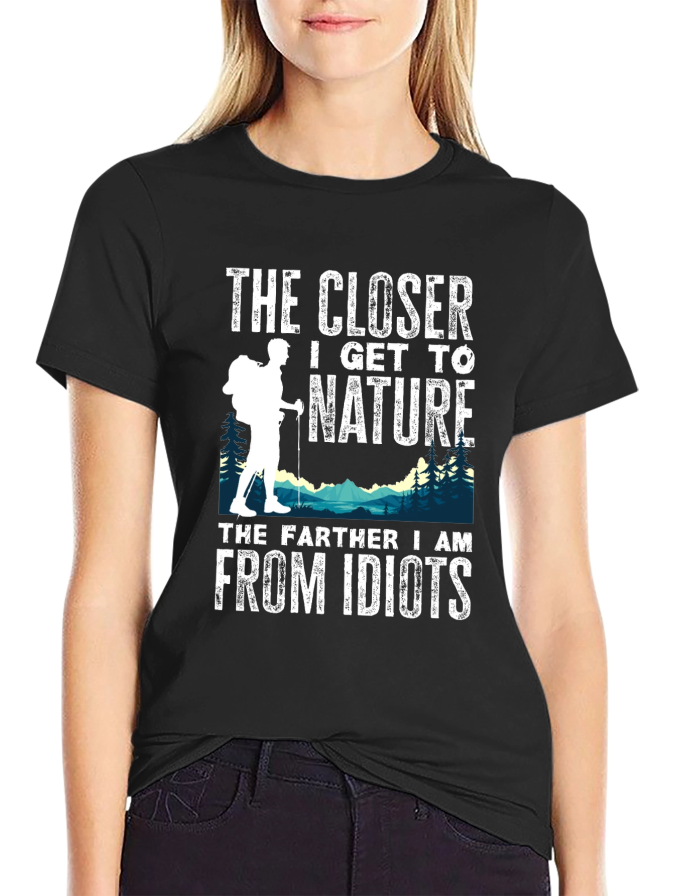 Black Nature Lover T-Shirt: The Closer I Get view 2