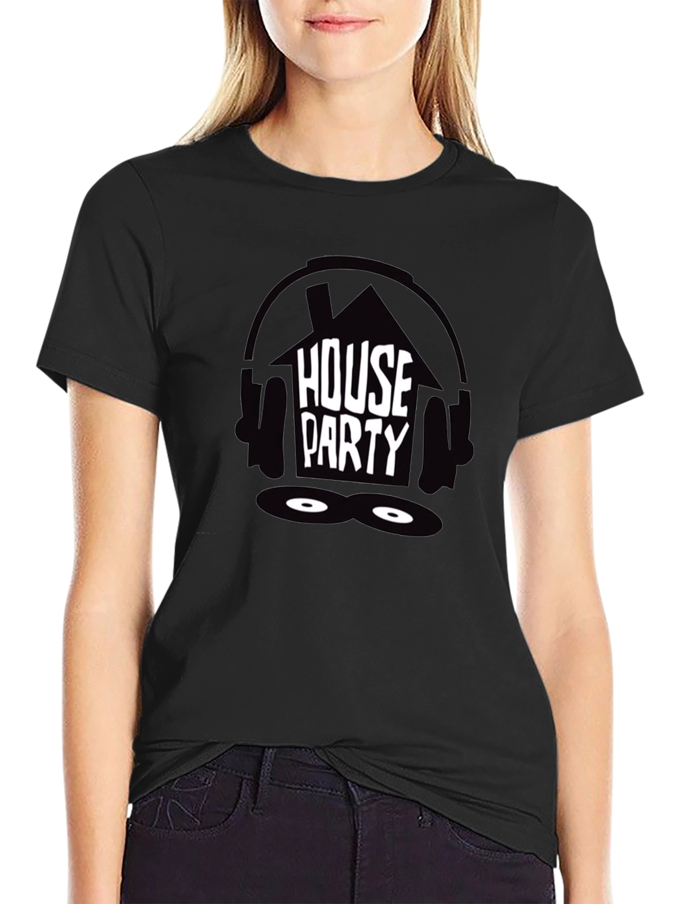 Black House Party Black Graphic Tee view 2