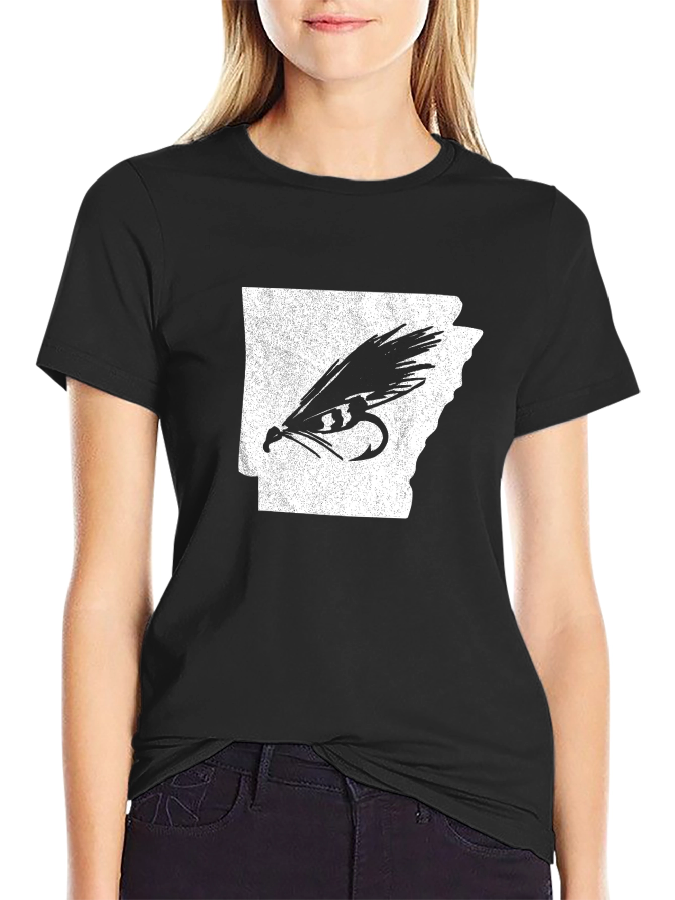 Black Arkansas Fishing T-Shirt view 2