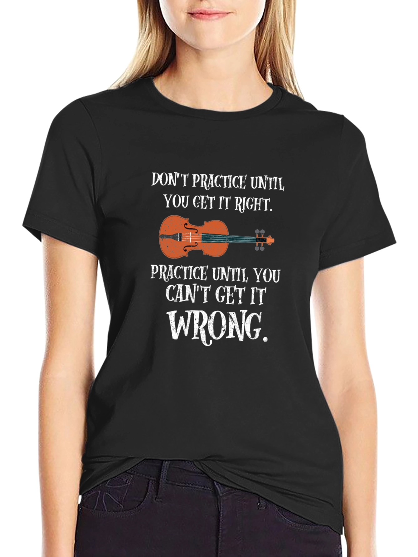 Black Practice Until You Can't Get It Wrong T-Shirt view 2