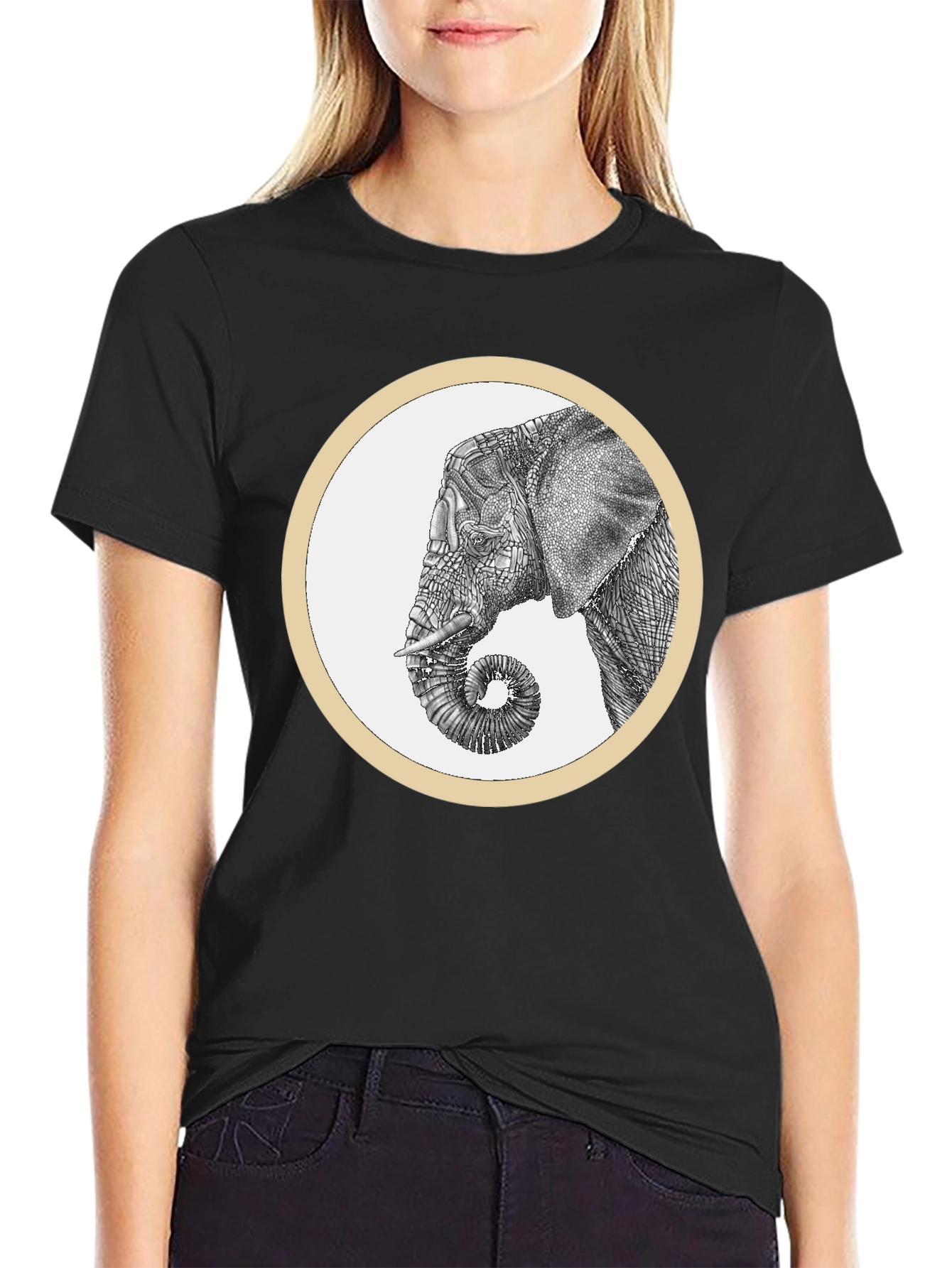 Elephant Graphic Tee - Stylish Black Cotton T-Shirt - 2