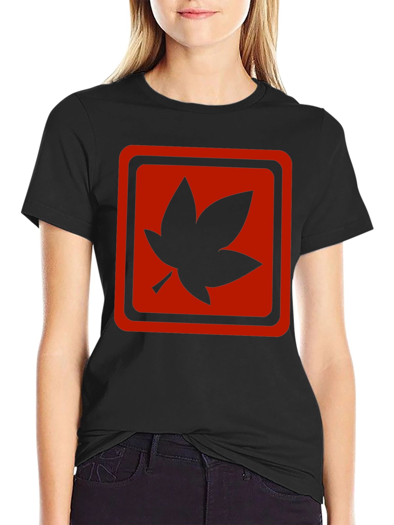 Maple Leaf Graphic T-Shirt - Black - 2