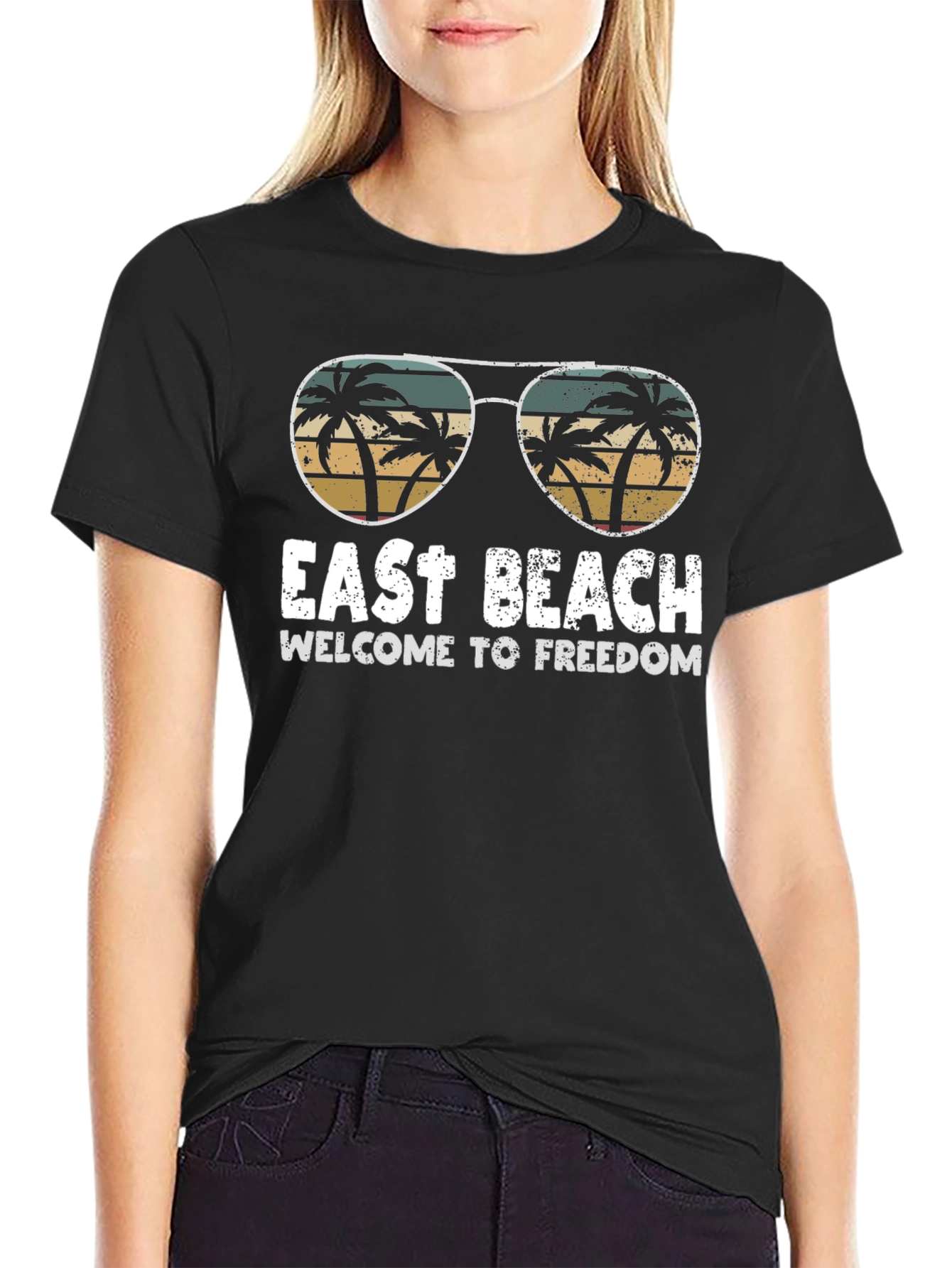 Black East Beach Freedom Graphic Tee view 2