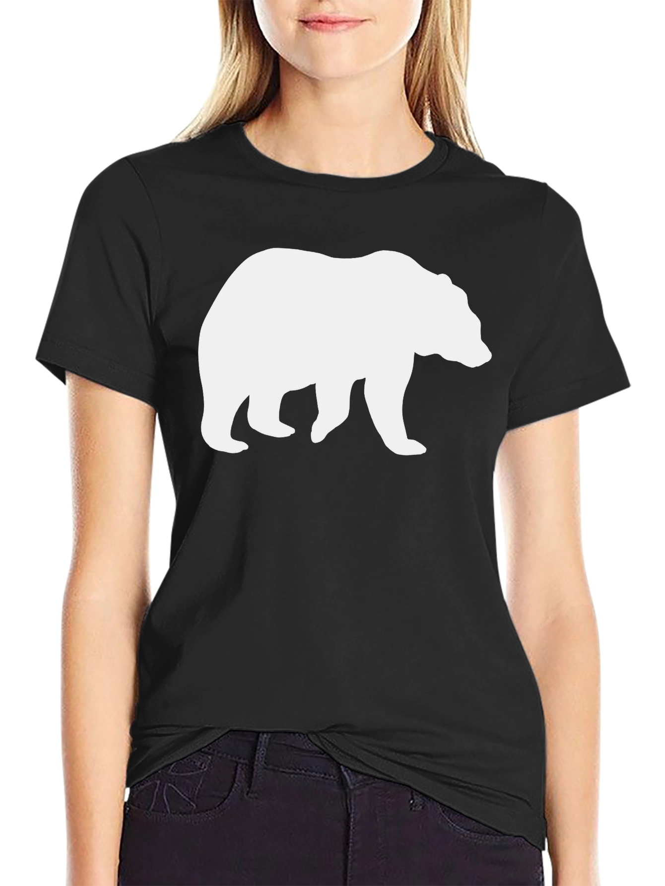 Black Bear Graphic Tee - Black Casual T-Shirt view 2