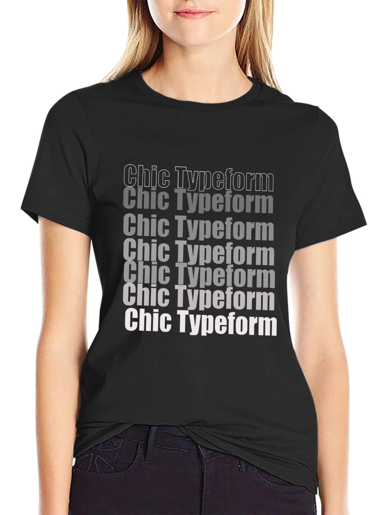 Black Chic Typeform Graphic Tee - Stylish Comfort view 2