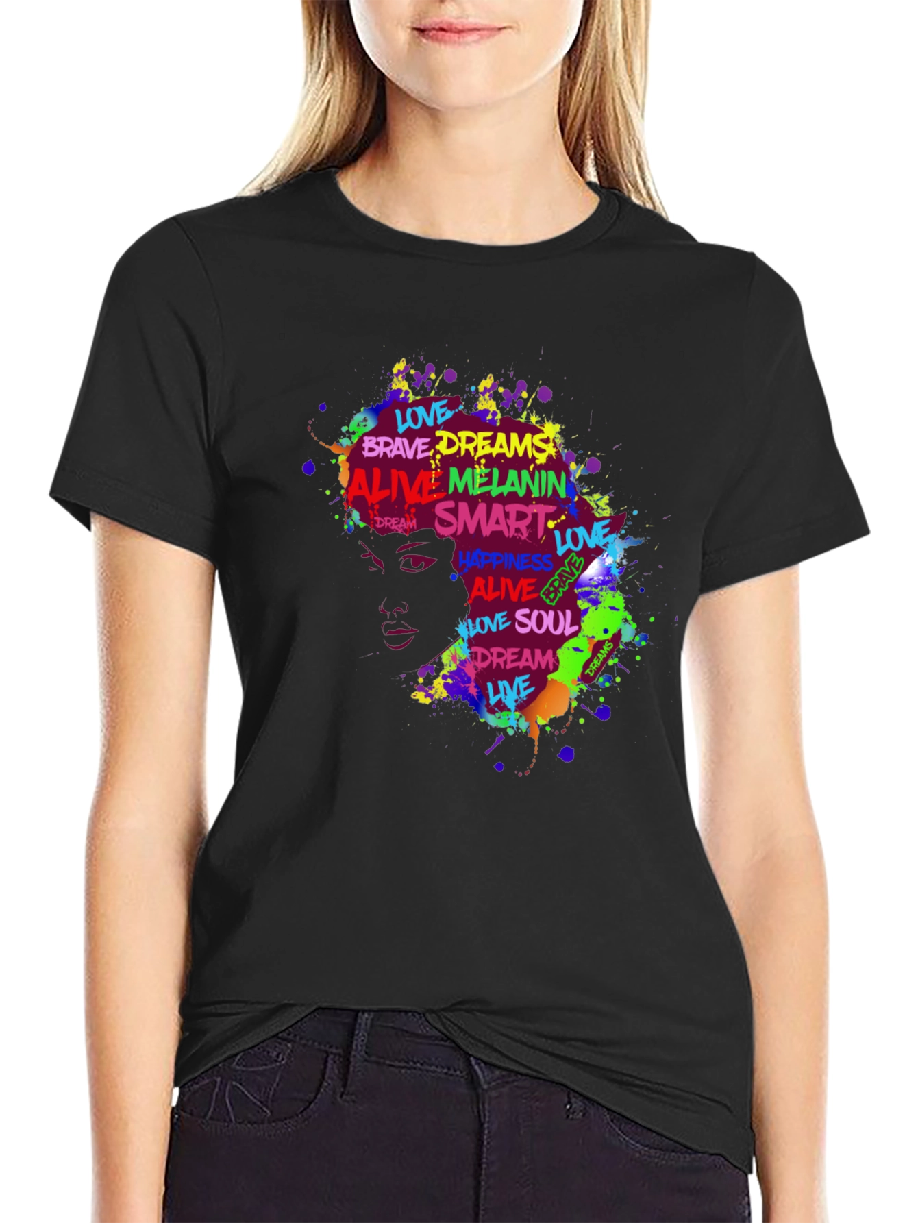 Black Melanin Magic Black T-Shirt - Express Yourself view 2