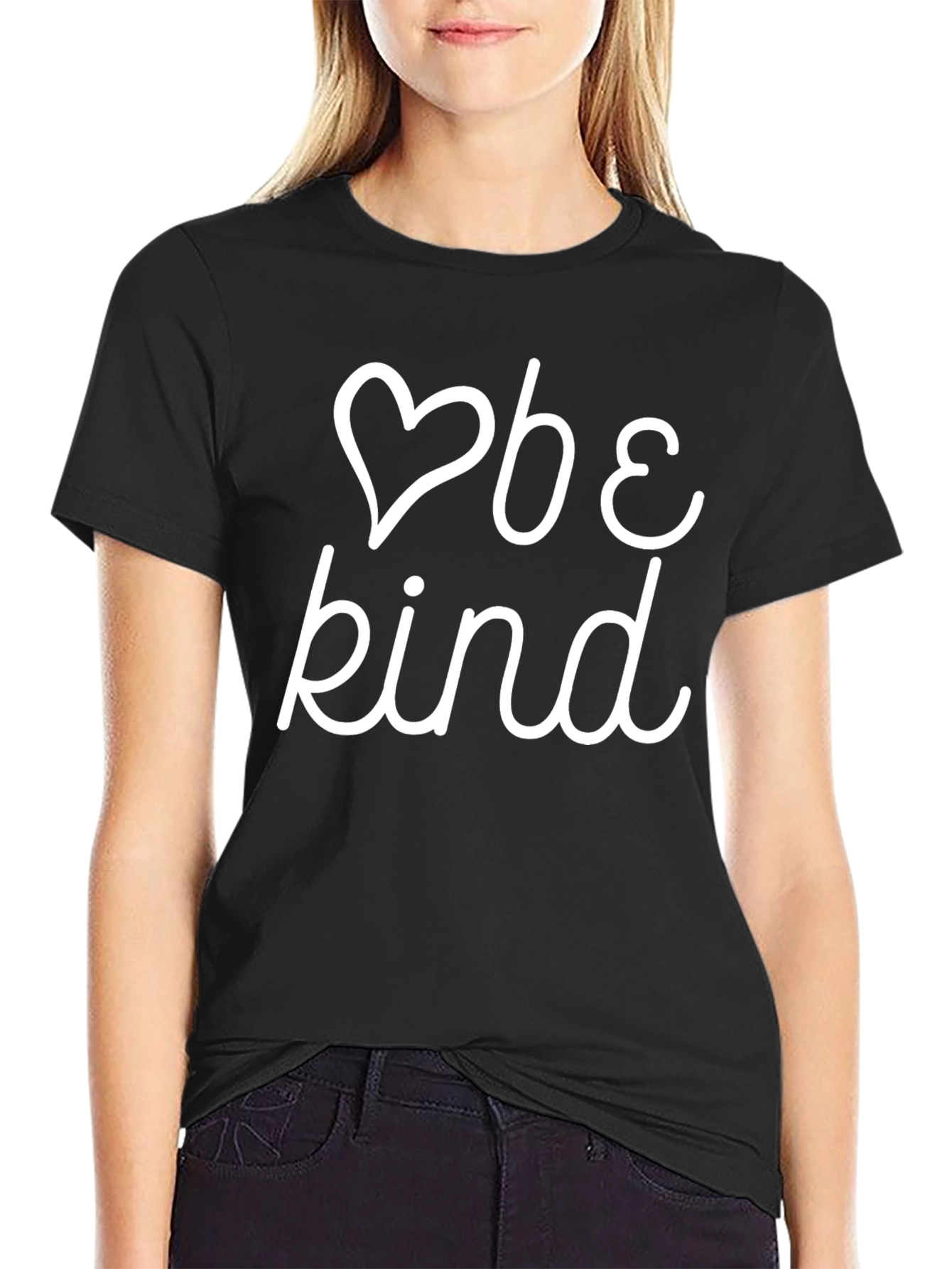 Black Be Kind T-Shirt - Soft Cotton Blend - Positive Message Tee view 2