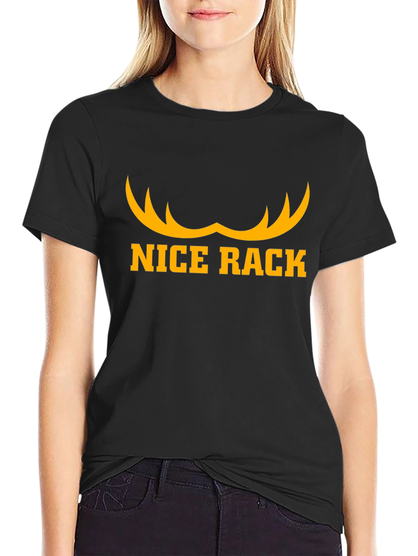 Black Nice Rack Antler T-Shirt - Black view 2