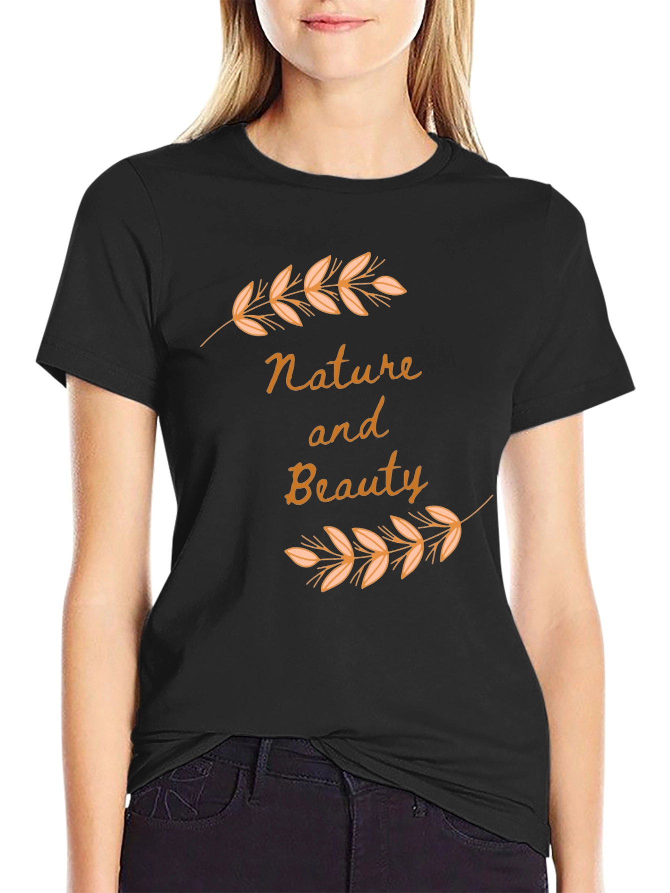 Black Nature and Beauty Black Graphic Tee view 2