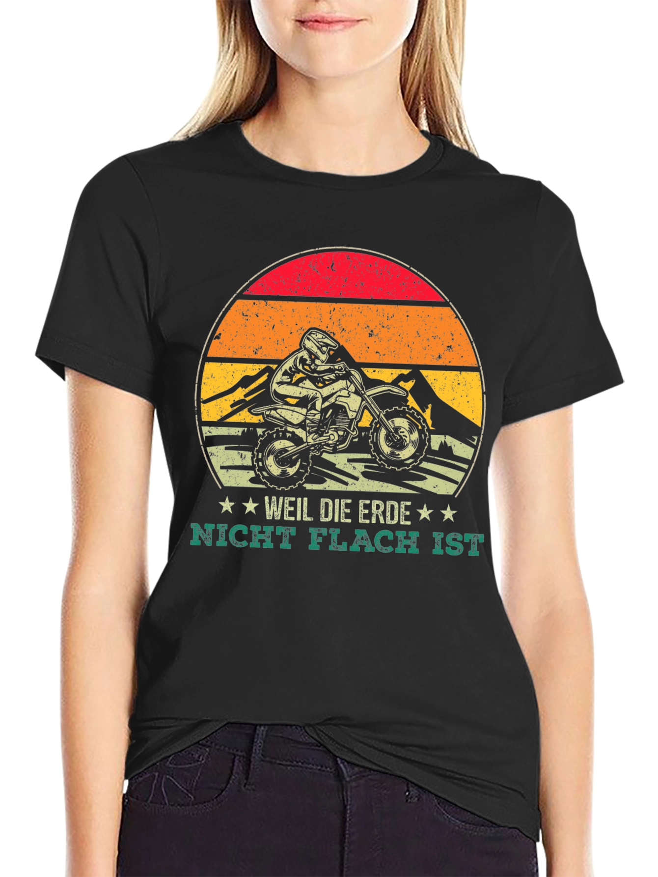 Black Dirt Bike 'Weil Die Erde' Graphic Tee view 2