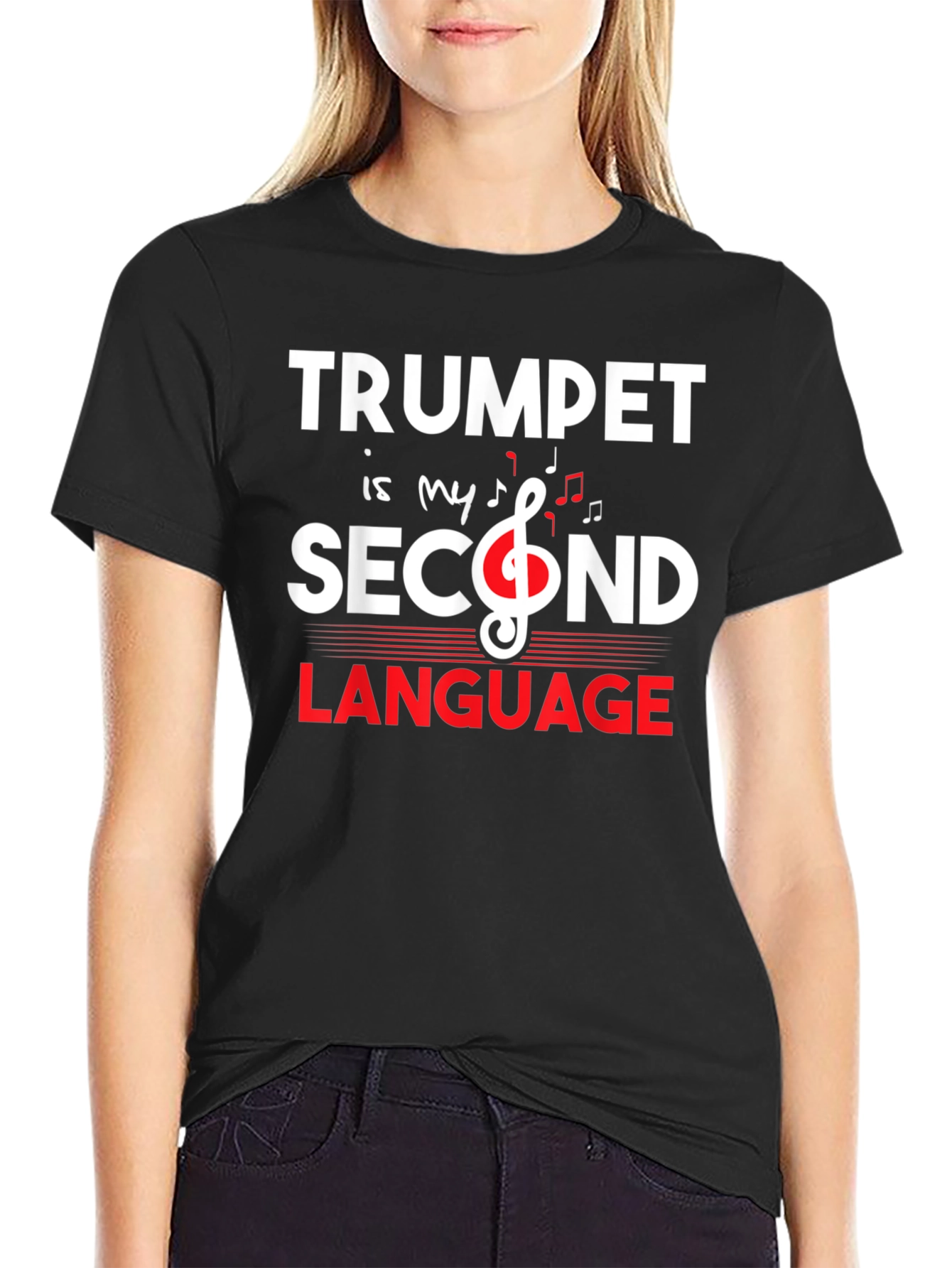 Black Trumpet is My Second Language Graphic Tee view 2