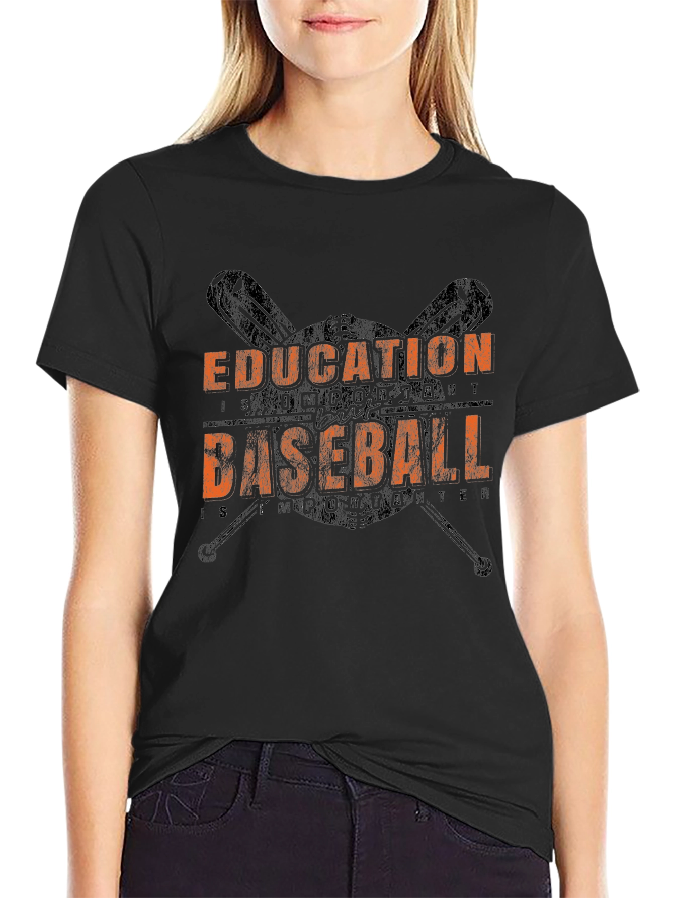 Black Education Baseball Graphic T-Shirt view 2