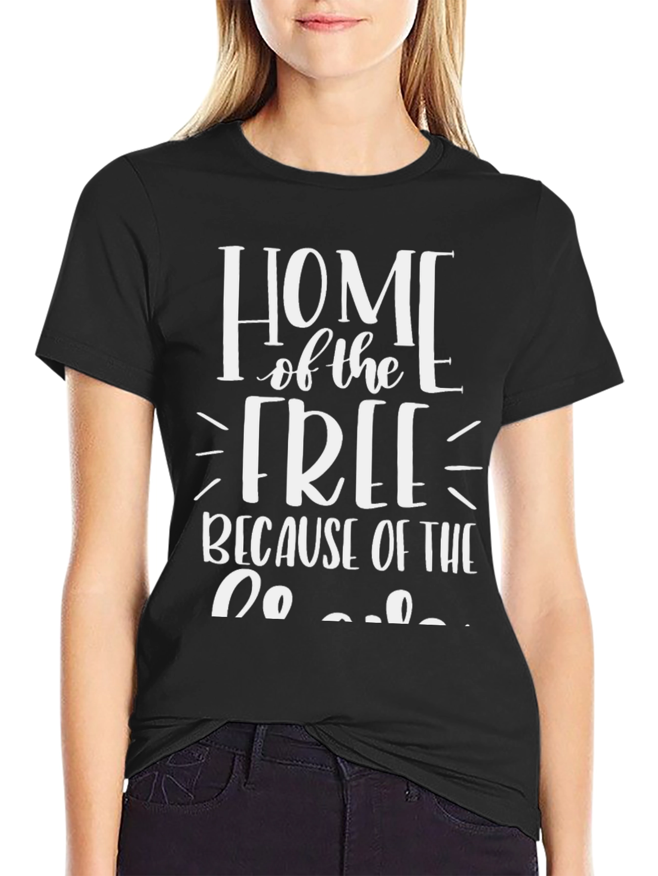 Black Home of the Free T-Shirt view 2