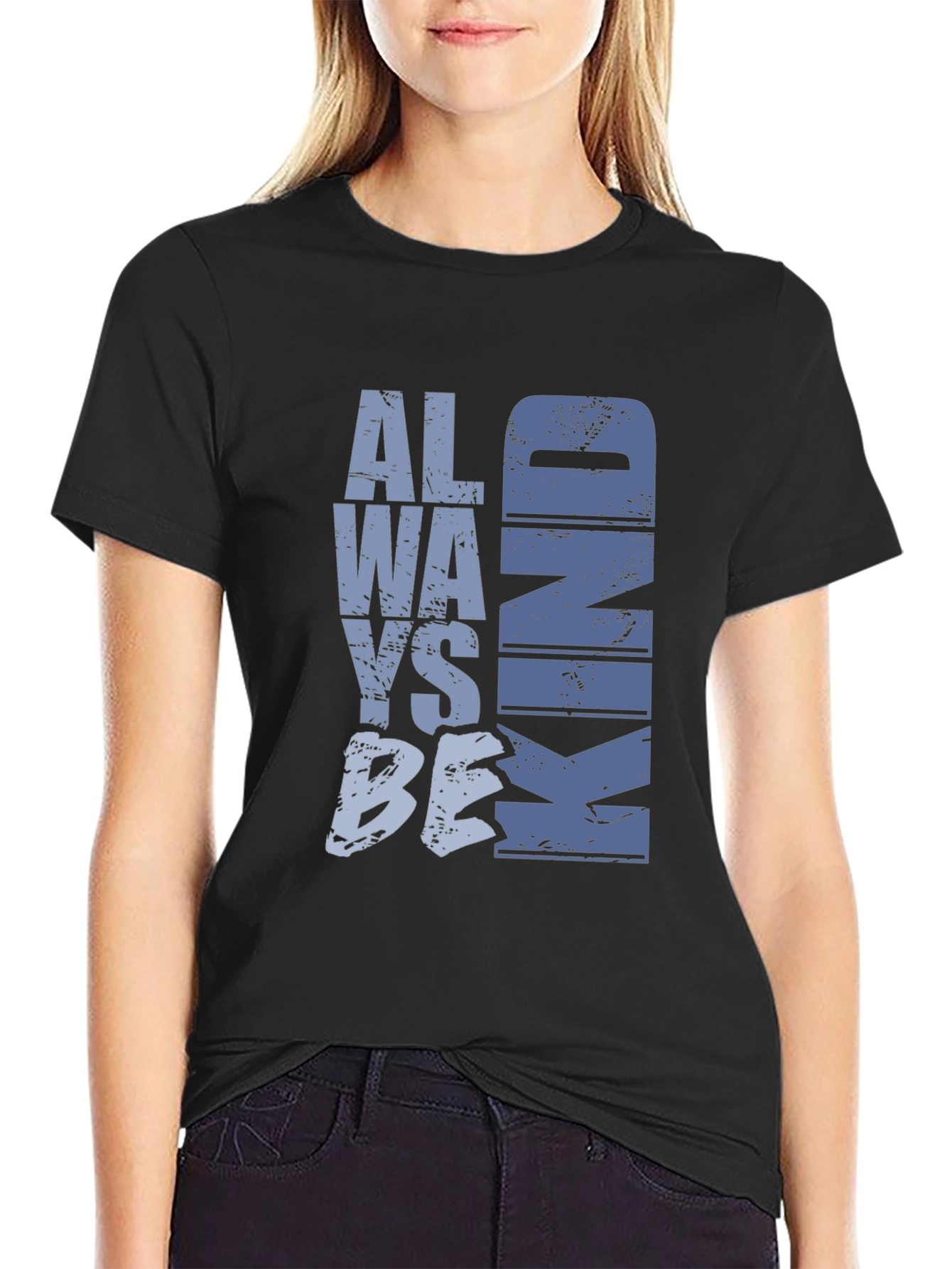 Black Always Be Kind Graphic Tee - Stylish Comfort view 2