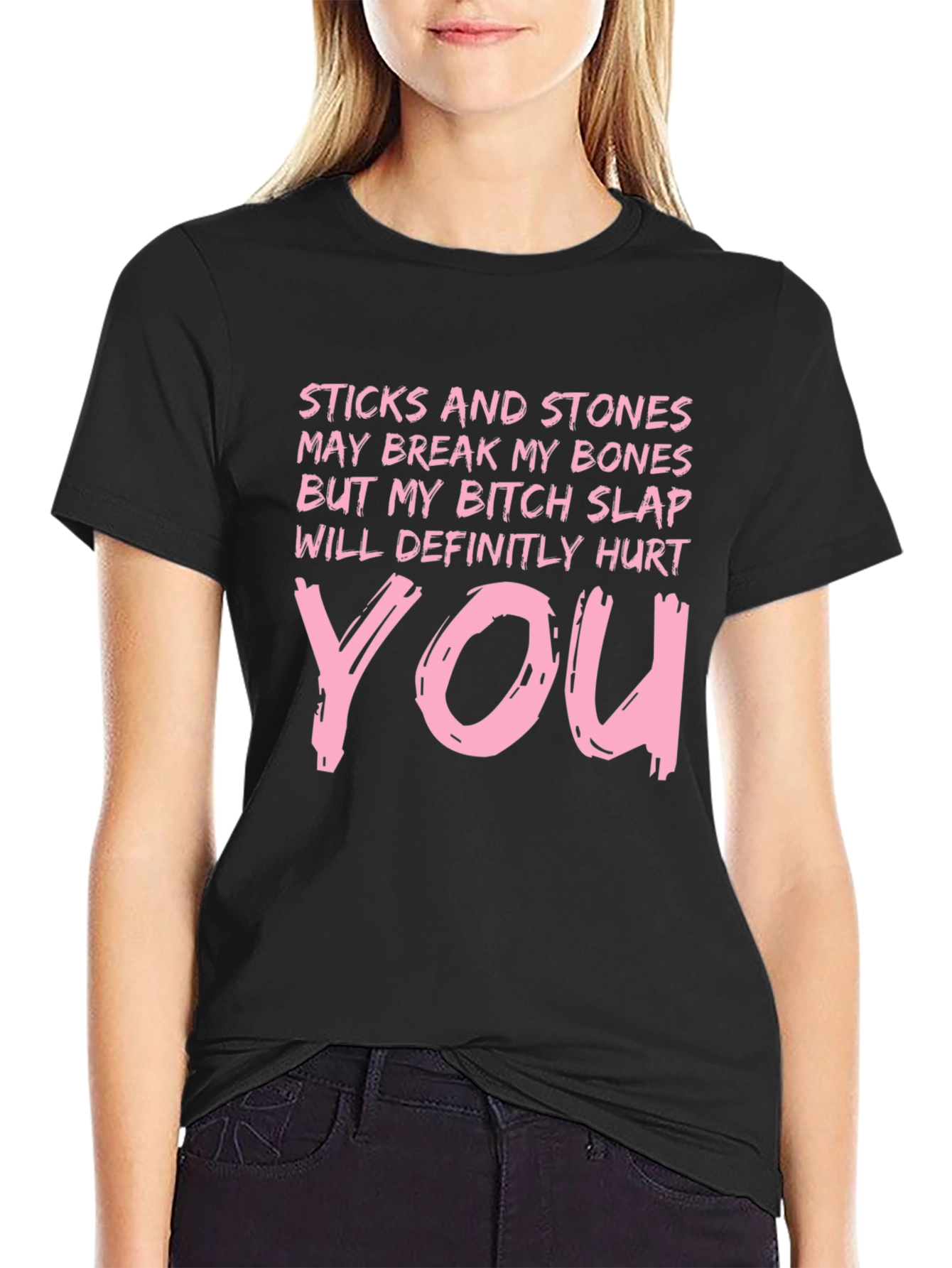 Black Sticks & Stones Novelty Graphic T-Shirt view 2
