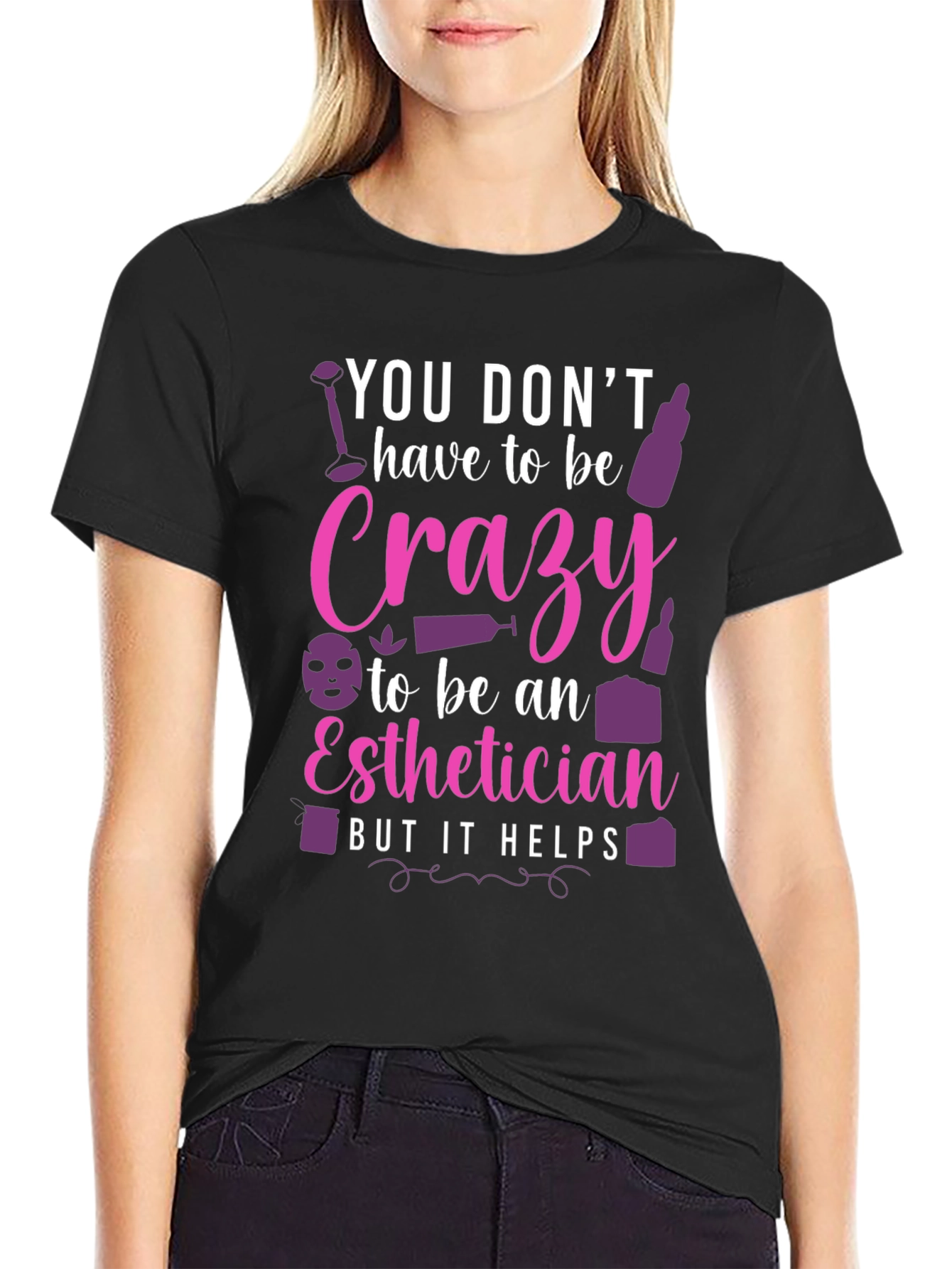 Black Crazy Esthetician Graphic Tee - Unisex view 2