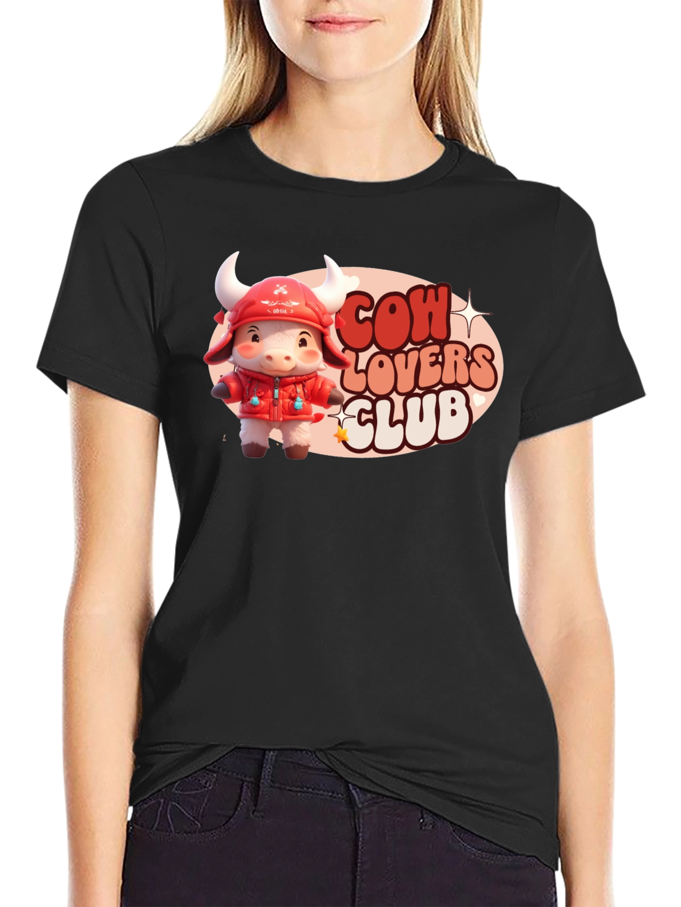 Black Cow Lovers Club Black Graphic Tee view 2