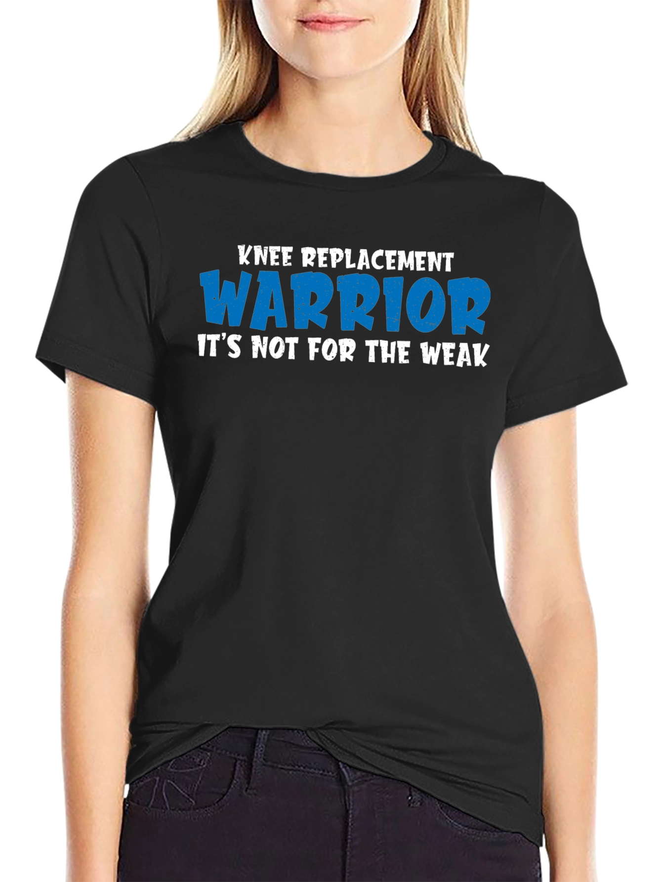 Black Knee Replacement Warrior T-Shirt - Not for the Weak view 2