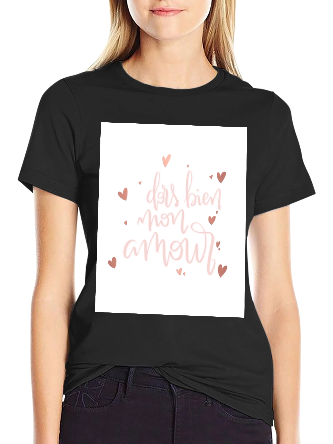 Black Dar Bien Mon Amour T-Shirt - Black view 2