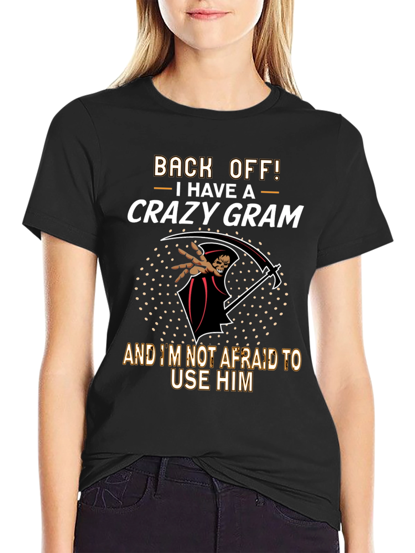 Black Crazy Gram T-Shirt - Back Off! view 2