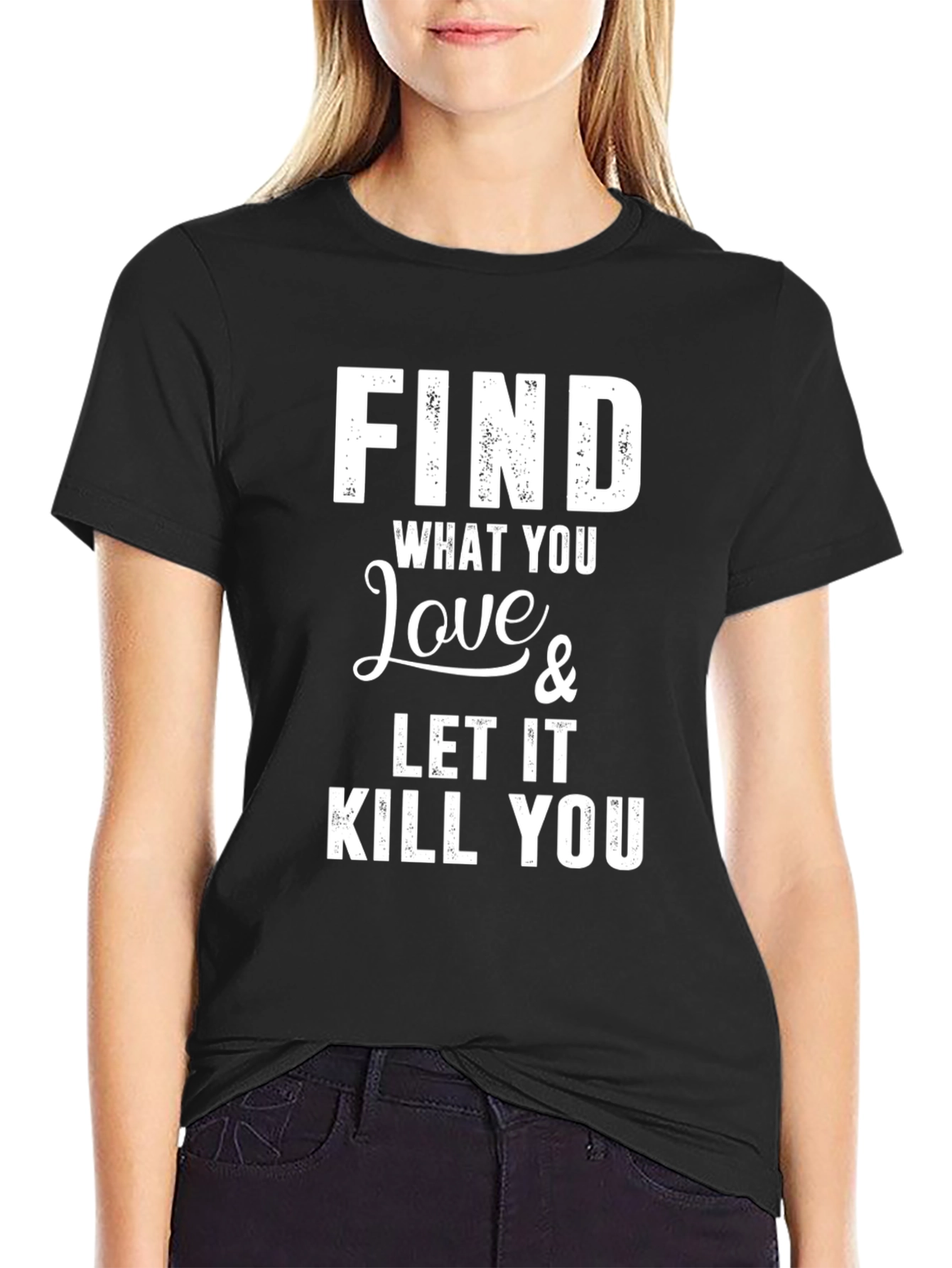Black Find What You Love Graphic Tee - Black view 2