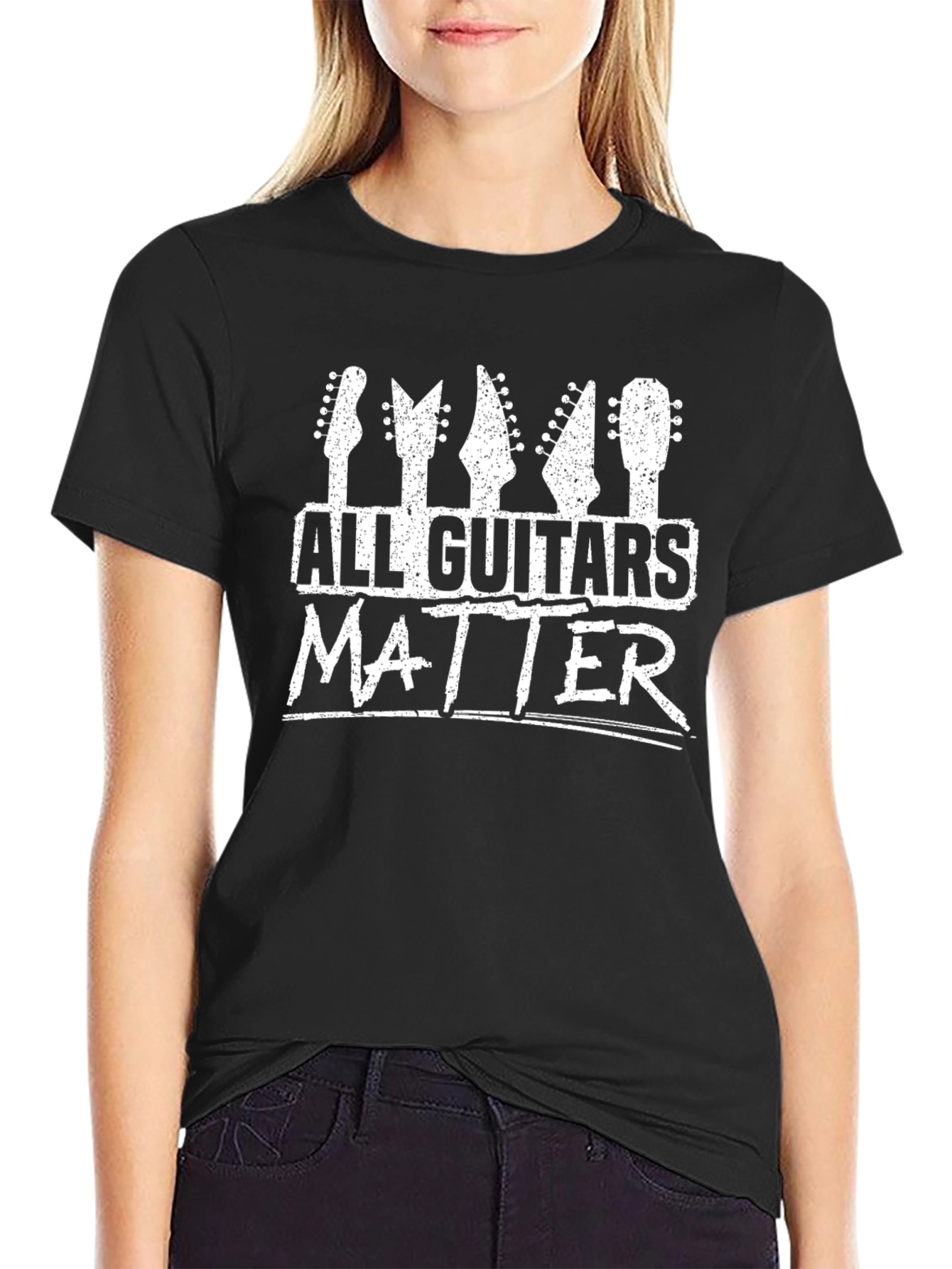 Black All Guitars Matter Graphic T-Shirt view 2