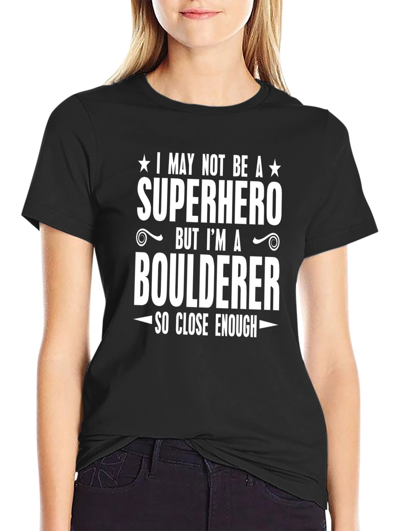 Black Superhero Boulderer Graphic Tee view 2