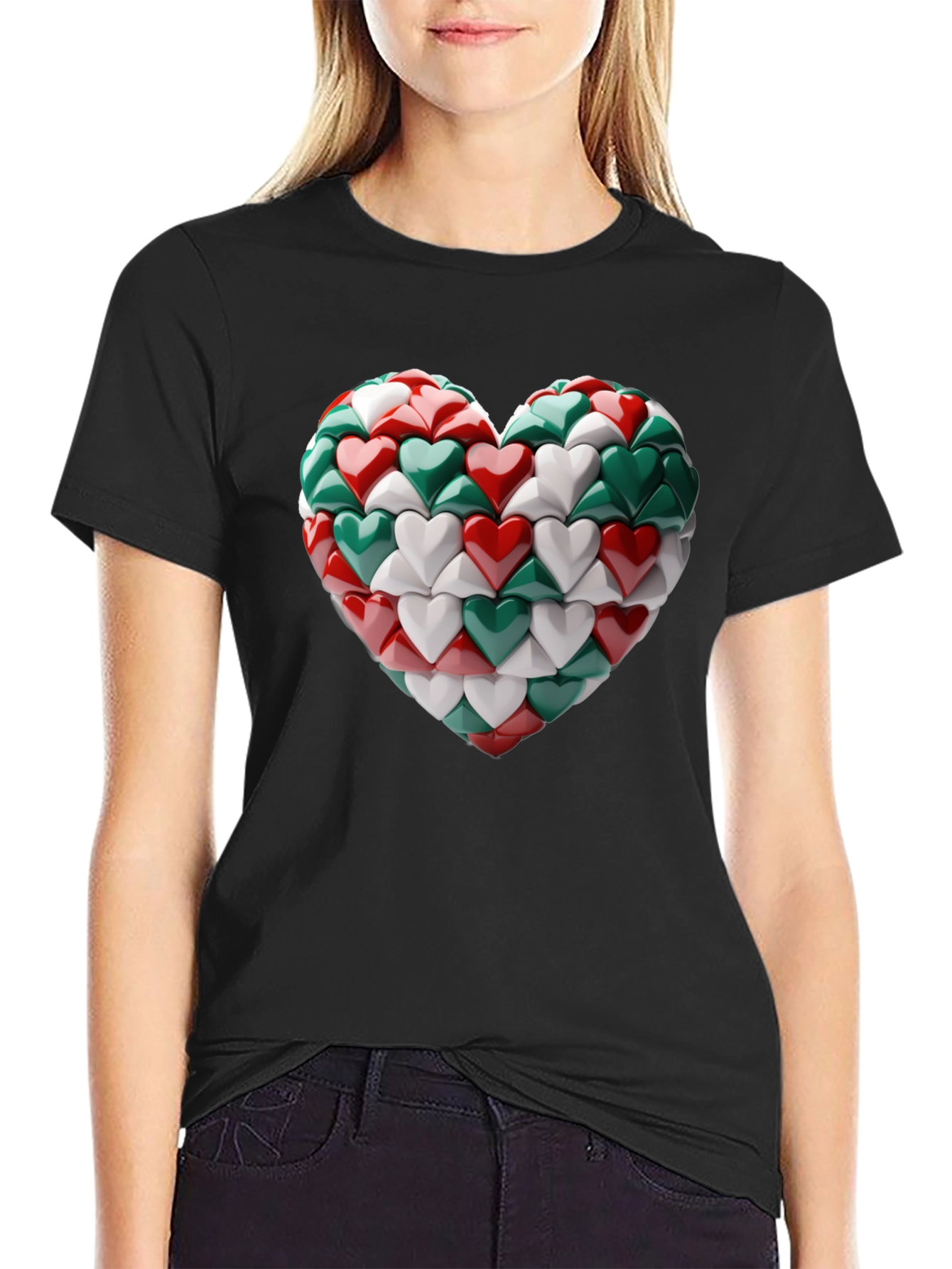 Black Heart of Hearts Graphic Tee view 2