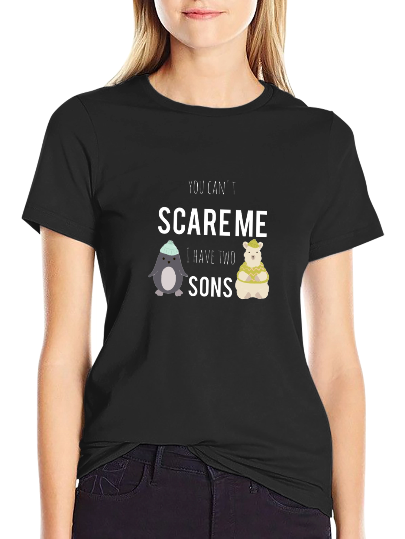 Black You Can't Scare Me - Two Sons T-Shirt view 2