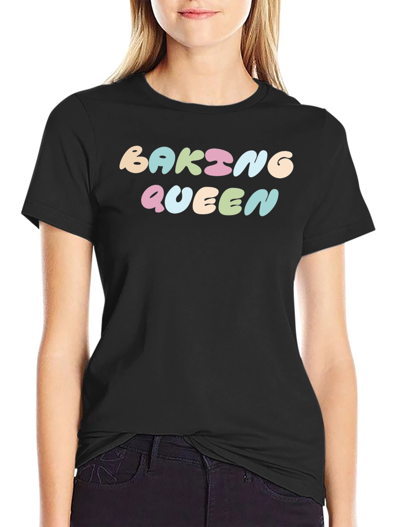 Black Baking Queen Black T-Shirt view 2
