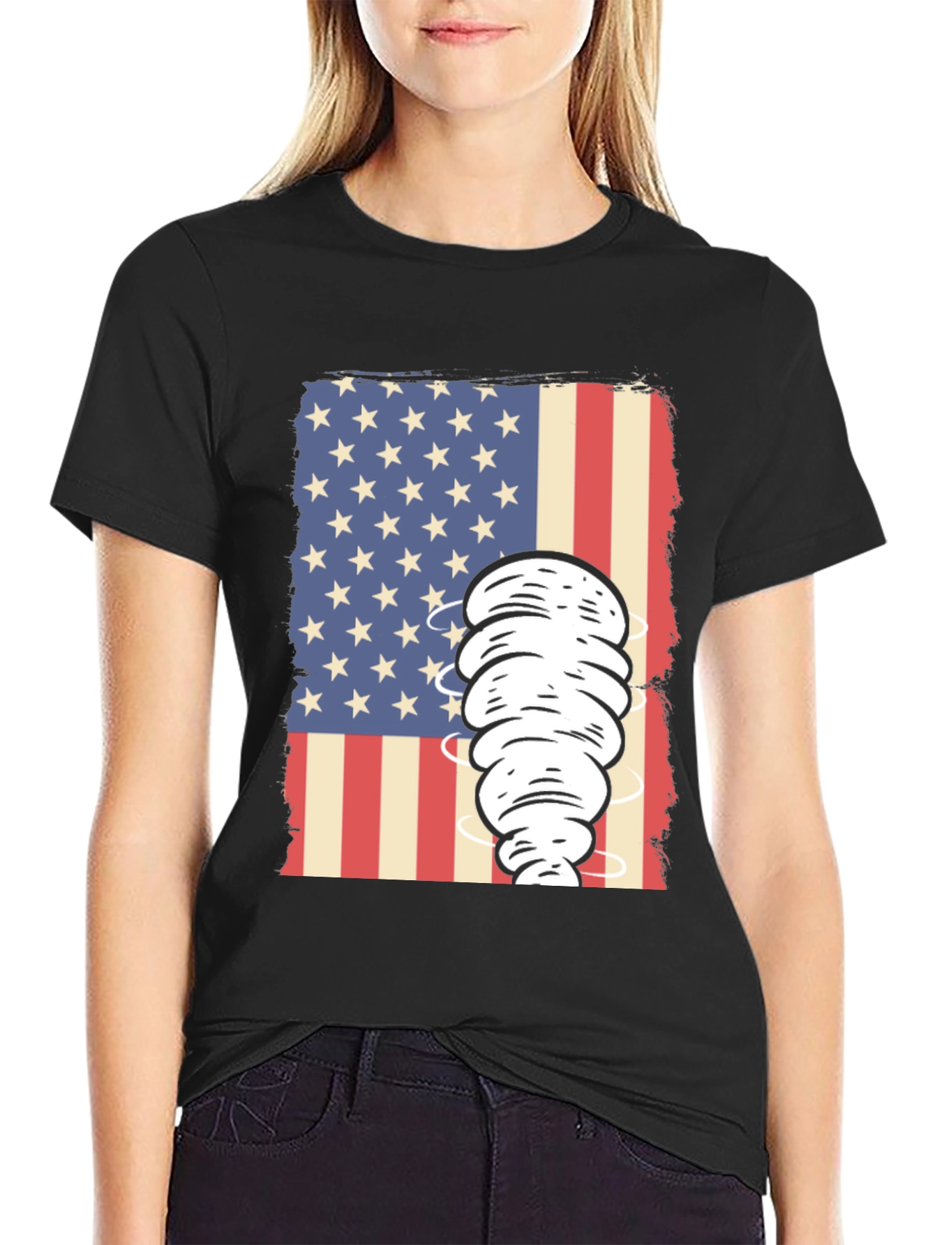 Black American Tornado Graphic Tee view 2